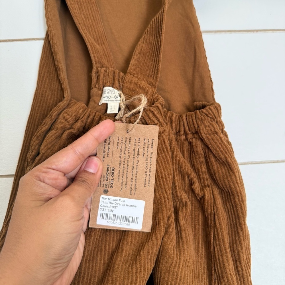 The Simple Folk Overall Romper, Rust - Picture 13 of 16